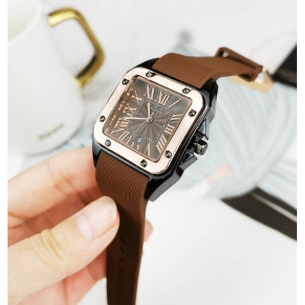 Đồng hồ nam TPOFHS GJ076-J đeo tay silicon chống thấm nước Đồng hồ đeo tay thạch anh cổ điển hình vu