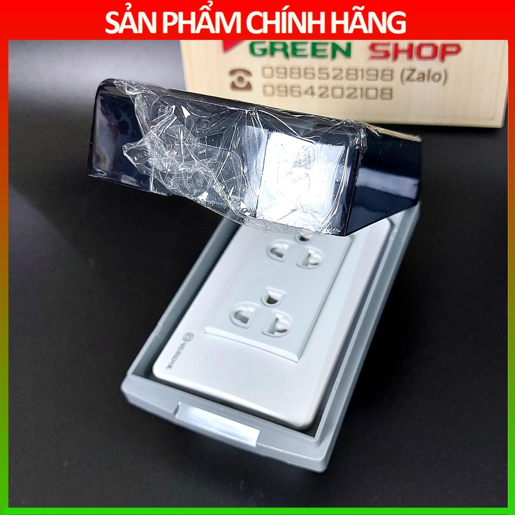 Ổ cắm chống nước - Bộ ổ đôi 3 chấu kèm nắp che mưa chống nước SINO dòng SC