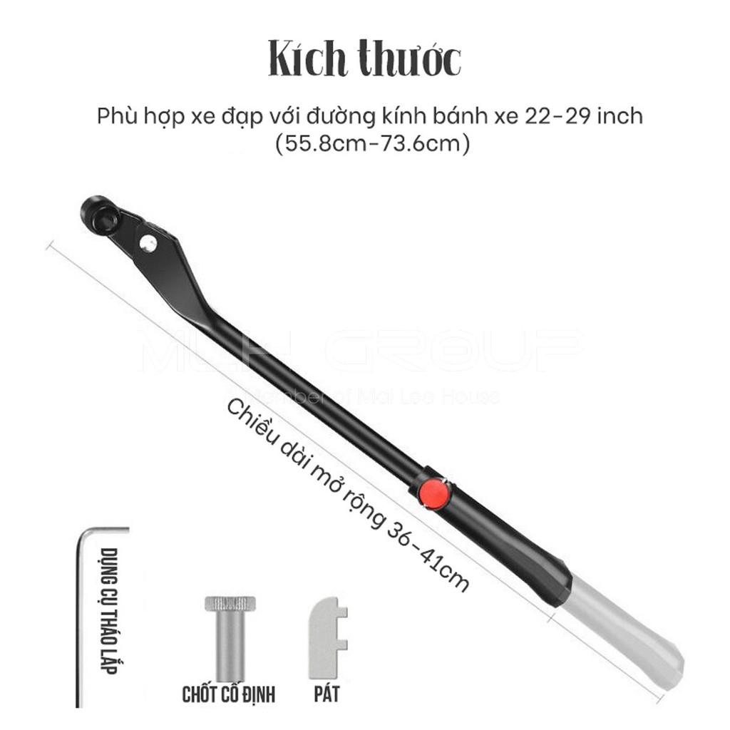 Chân Chống Xe Đạp Thể Thao Hợp Kim Nhôm Siêu Nhẹ Cho Xe Đạp Địa Hình, Leo Núi, MTB, Xe Đạp Đua MLH