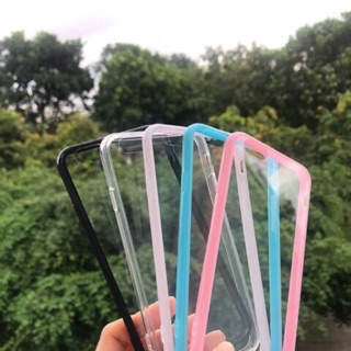 Ốp lưng iphone trong suốt viền màu