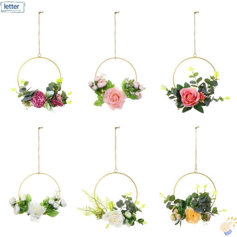 Vòng Hoa Hồng Nhân Tạo Treo Tường Trang Trí Nhà Cửa / Tiệc Cưới DIY