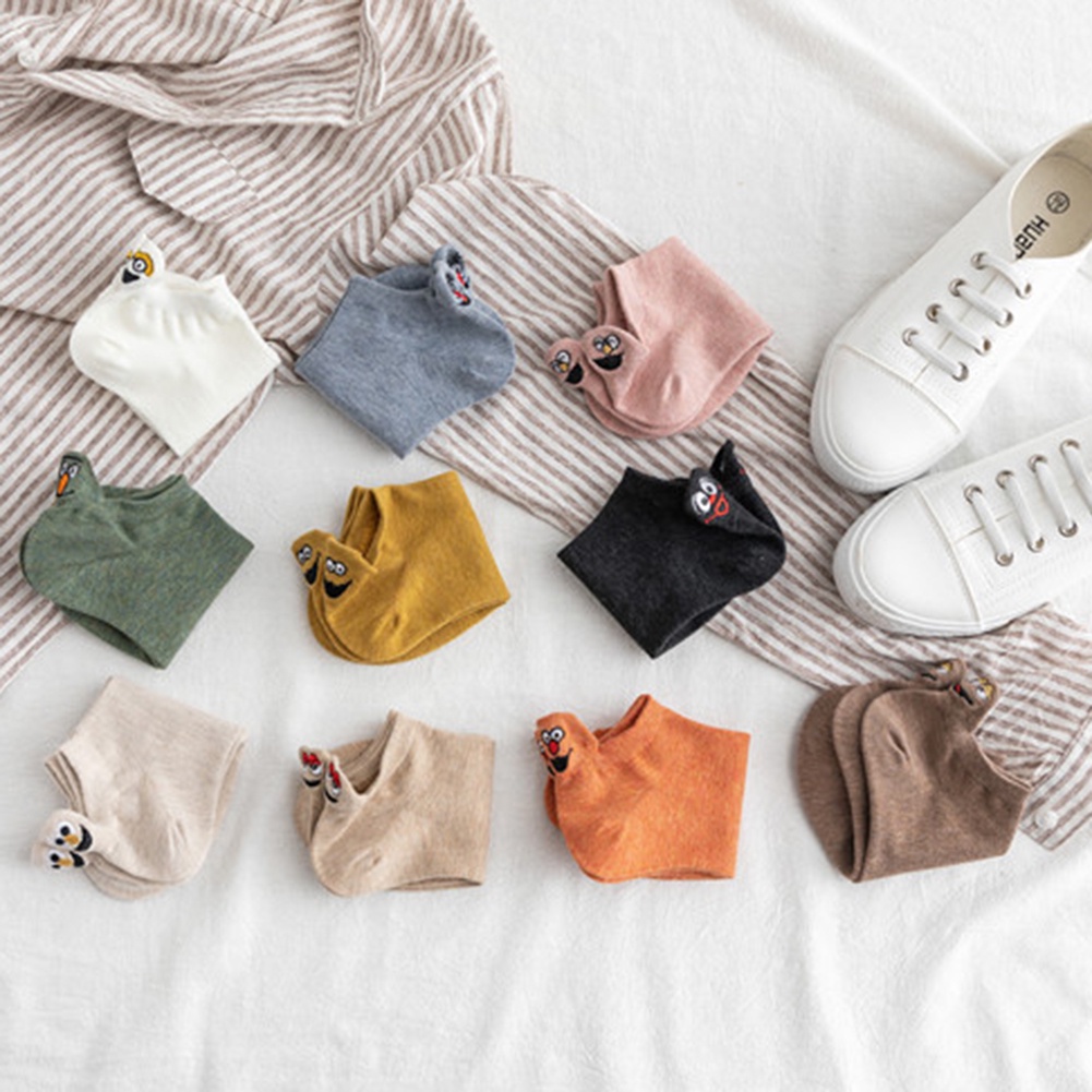 Vớ Cotton Cổ Ngắn Thêu Họa Tiết Hoạt Hình Dễ Thương Cho Nam Và Nữ