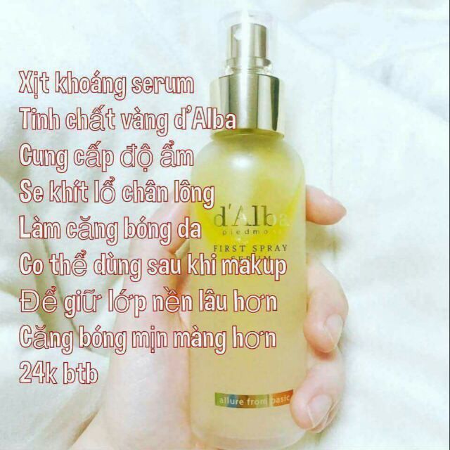 Xịt khoáng serum tinh chất vàng d'Alab hàng xách tay