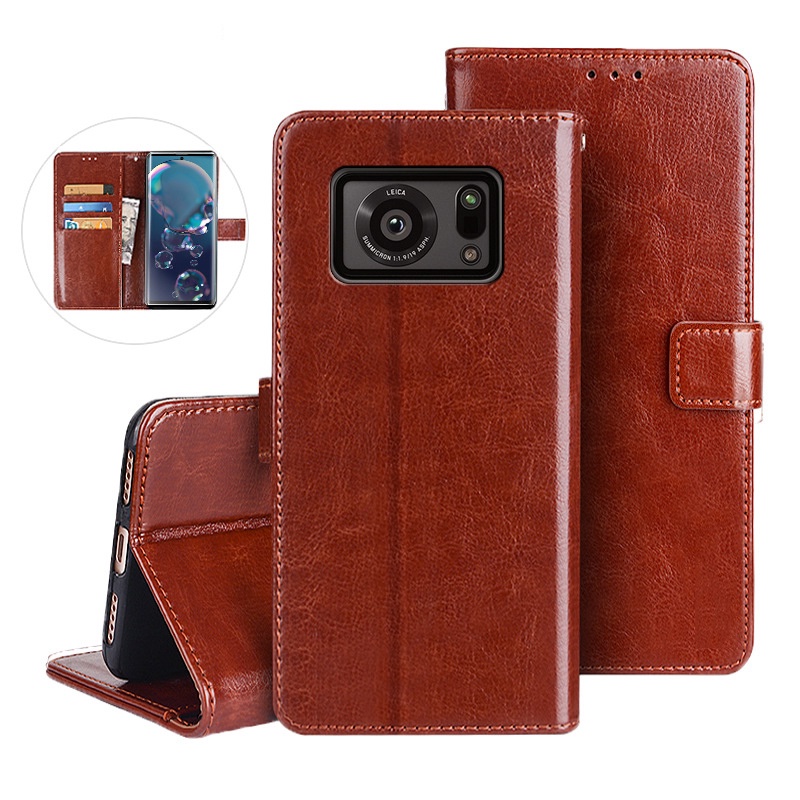 Ốp Lật Cho Sharp Aquos R6 SH-51B Ốp Lưng Ví Da PU