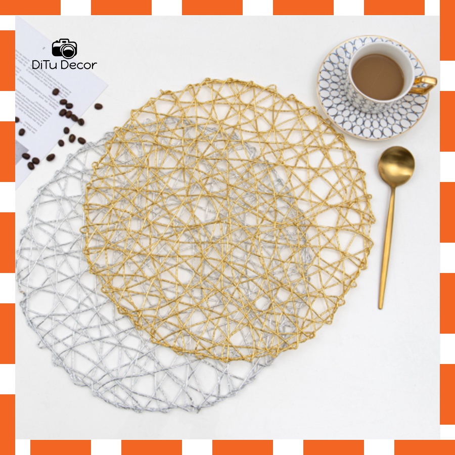 Thảm lưới tròn dệt ngẫu nhiên - Thảm trang trí chụp ảnh - DiTu Decor