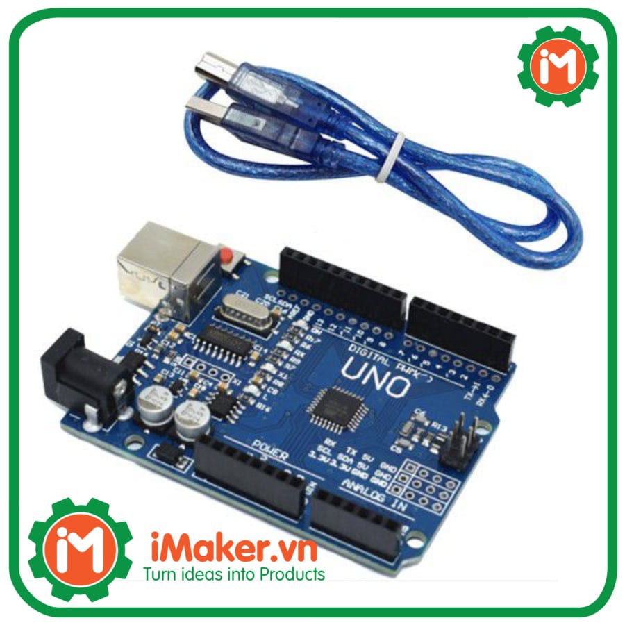 Arduino UNO R3 SMD chip dán +Tặng kèm cáp nạp