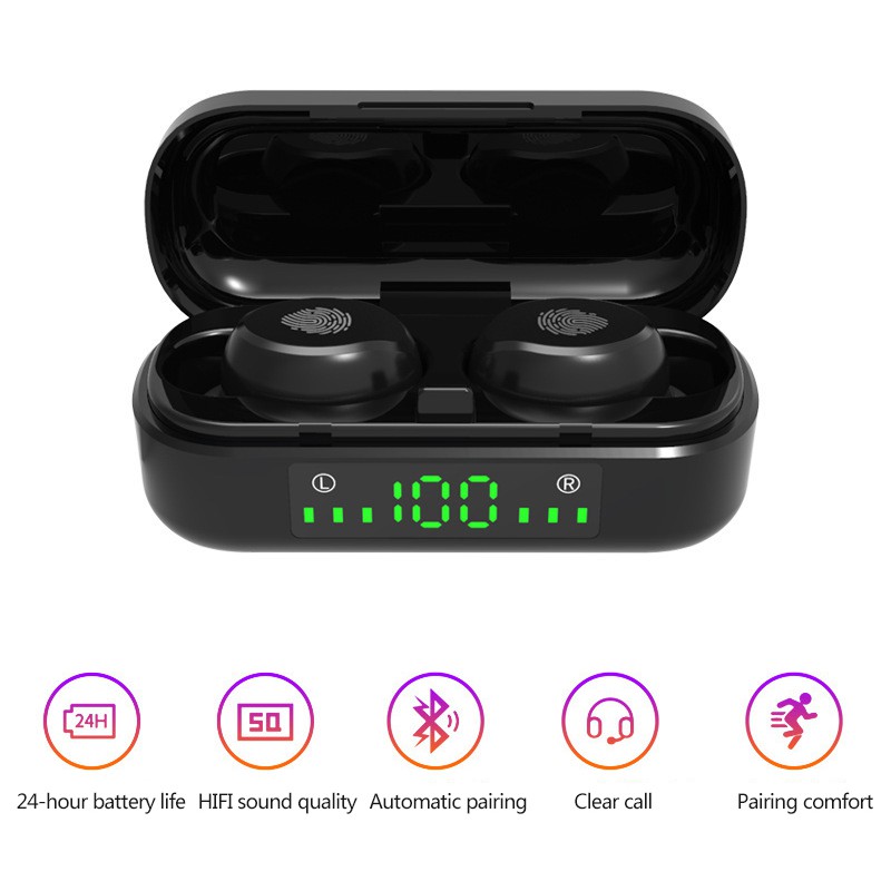 Tai nghe Bluetooth AMOI V8 không dây cảm ứng chống nước IPX7 dành cho VIVO HUAWEI XIAOMI IPHONE OPPO