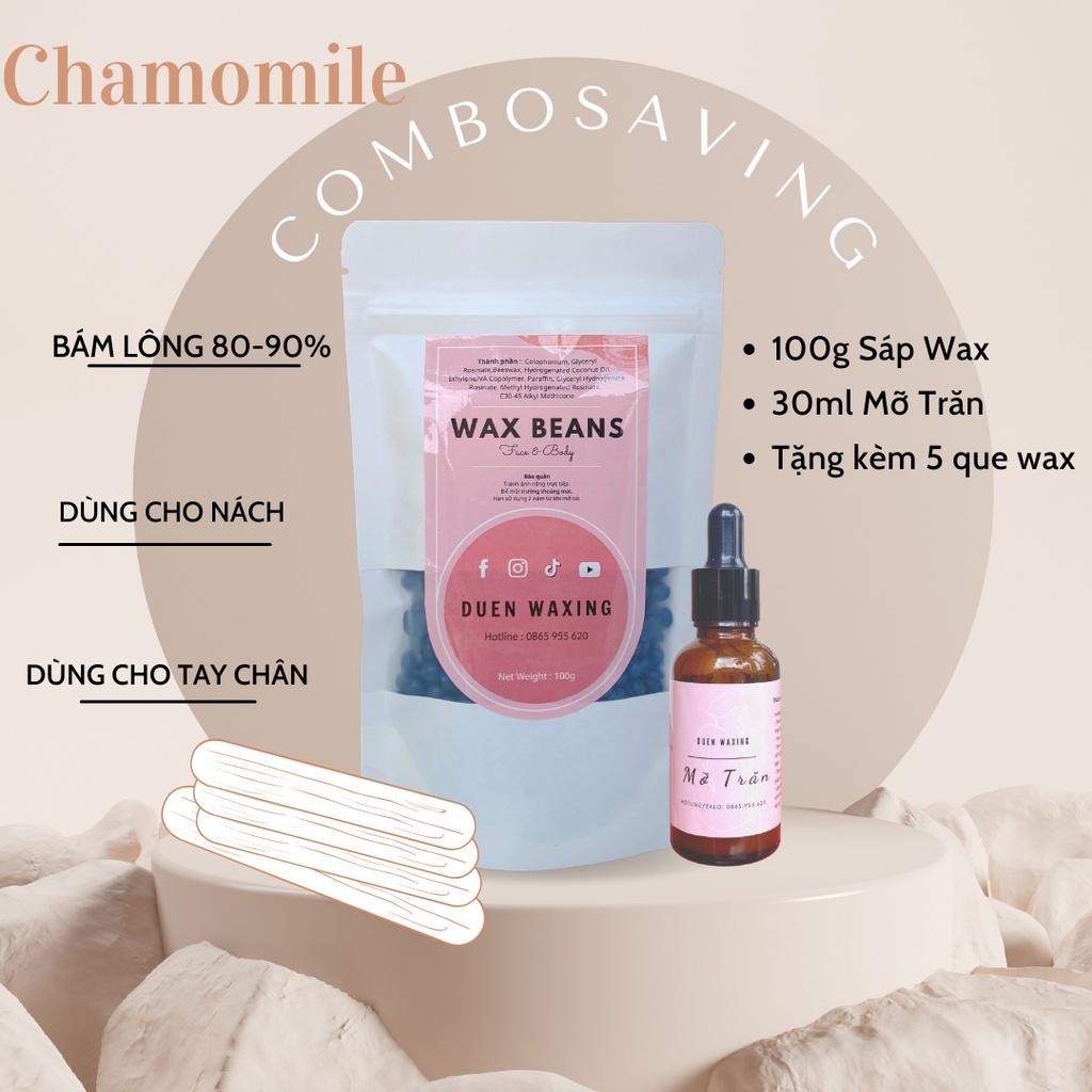 Combo Hạt Wax và Dầu Dưỡng (Tặng Que Gỗ)