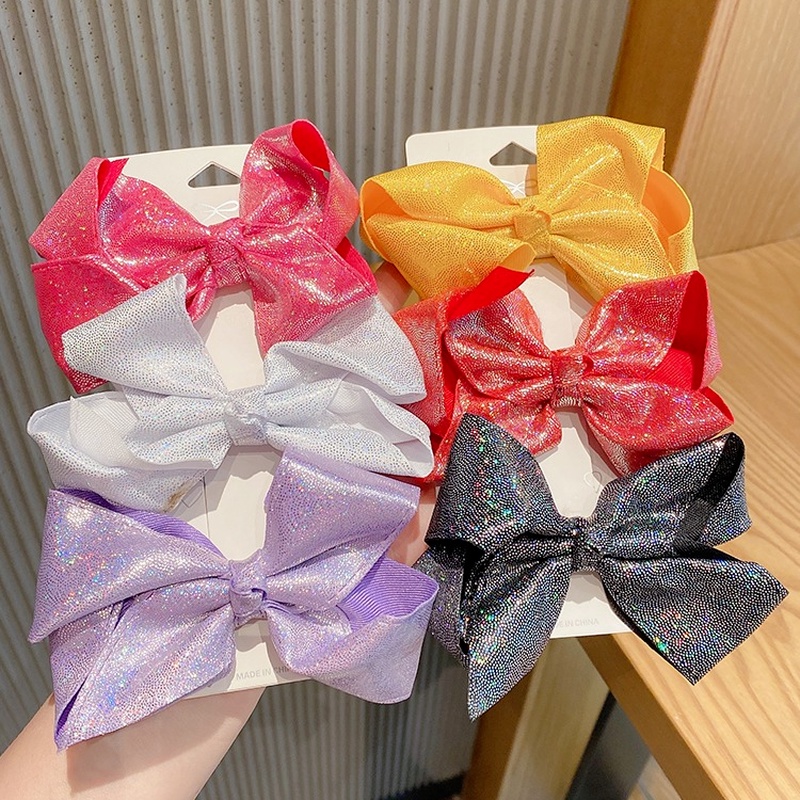 Kẹp tóc nơ sequin nhiều màu sắc thời trang Hàn Quốc cho trẻ em