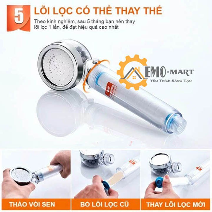 [ FREE SHIP ] 💦 Vòi sen tăng áp 3S – Lõi lọc Hàn Quốc 💦 BH 12 THÁNG 💦 Tăng áp lên 300% - Lọc Khuẩn, Nhựa ABS An Toàn