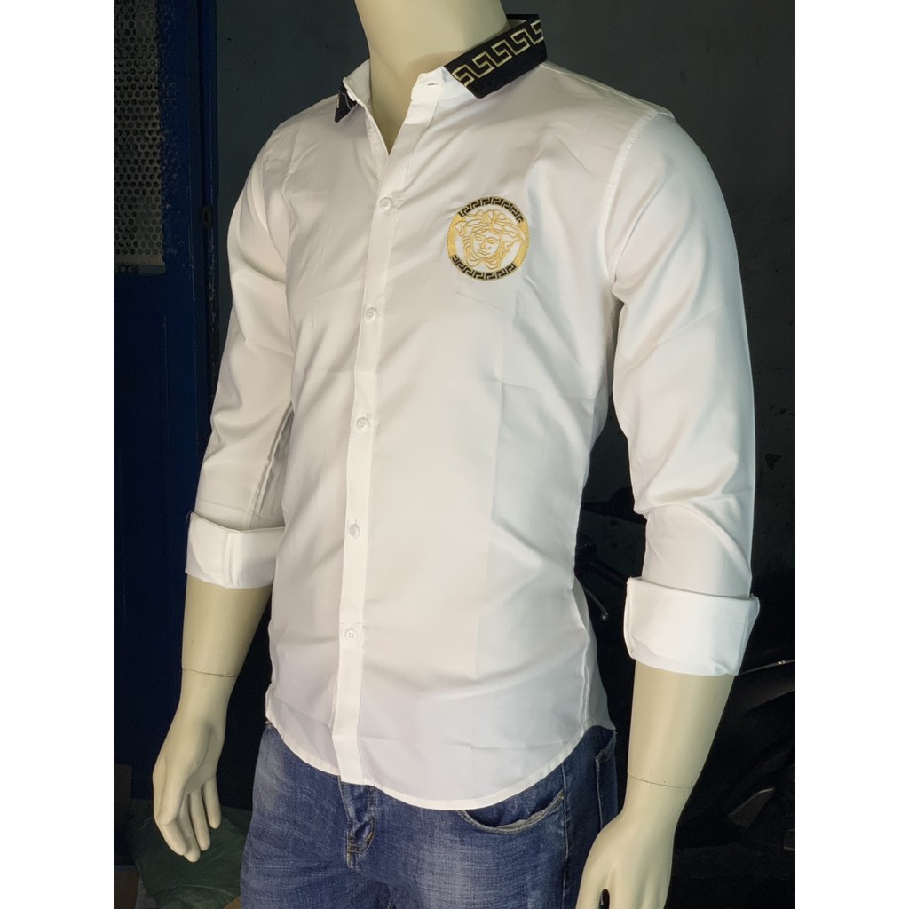 Áo Sơ Mi Nam ST79XM Chất Lụa Kiểu hàn Trắng Vờ sạc - Two | BigBuy360 - bigbuy360.vn