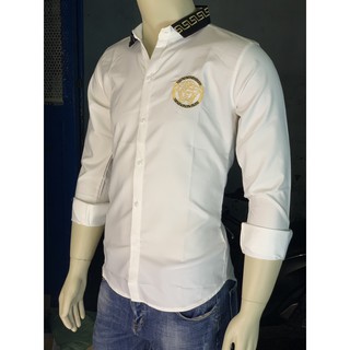 Áo Sơ Mi Nam ST79XM Chất Lụa Kiểu hàn Trắng Vờ sạc - Two