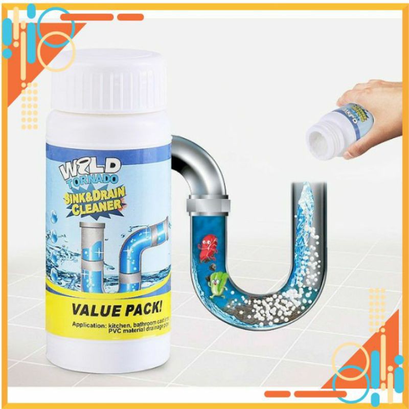 BỘT THÔNG TẮC CỐNG⚡FREESHIP⚡BỘT THÔNG CỐNG WILD TORNADO 110G KHỬ MÙI DIỆT KHUẨN HIỆU QUẢ NHANH CHÓNG