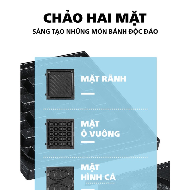 Máy Làm Bánh Kẹp Đa Năng 3in1 Kèm Lẩu Rán Nướng Bánh Ăn Sáng YANGZI