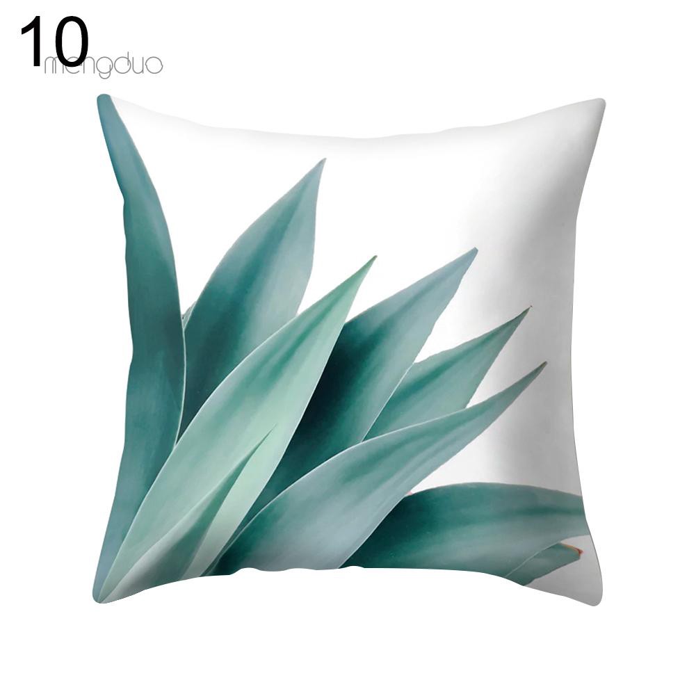 Vỏ gối vuông in hình hoa lá chim hạc sinh động trang trí giường ghế sofa | BigBuy360 - bigbuy360.vn