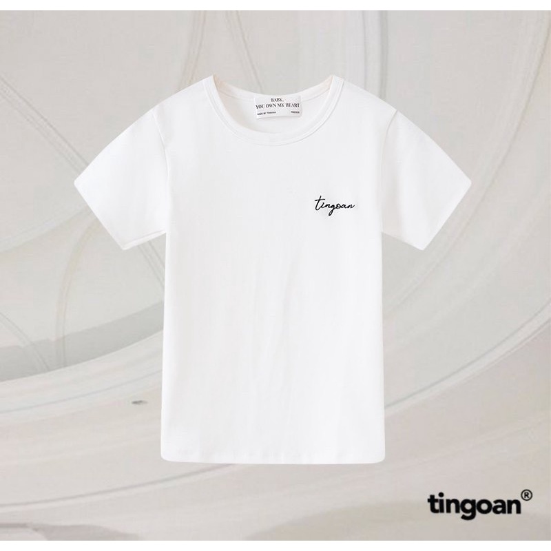 TINGOAN® - Áo phông trắng dáng ôm vừa thêu chữ “TINGOAN” TSHIRT/WH