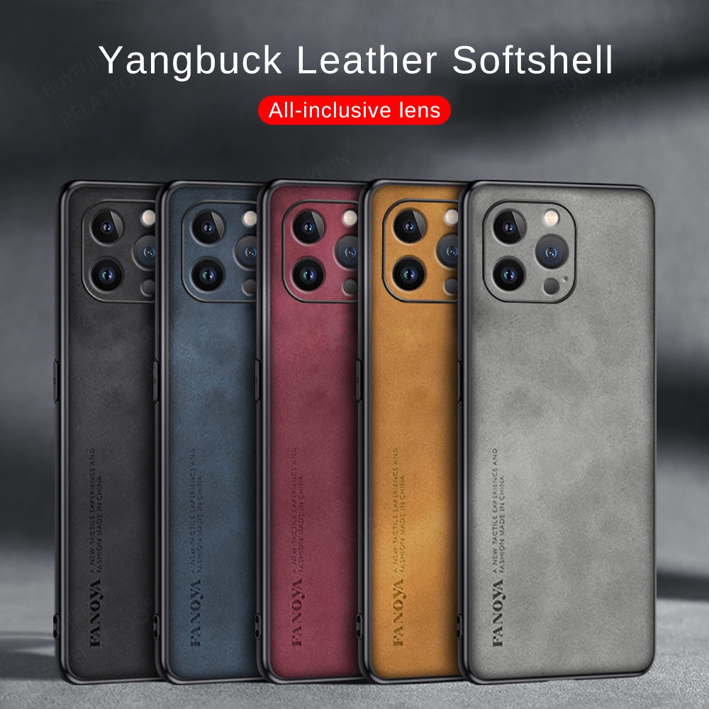 Ốp Điện Thoại Da Cừu Mềm Bảo Vệ Toàn Diện Cho iPhone 14 13 12 11 Pro Max