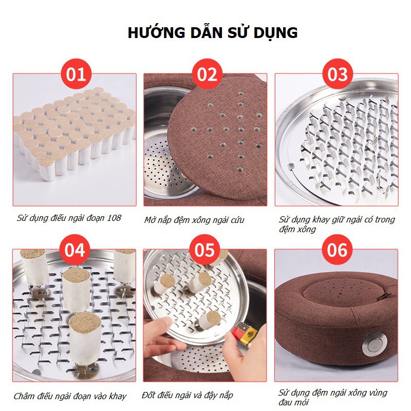 (CÓ SẴN) {Loại 1} Đệm xông ngải cứu-T7002