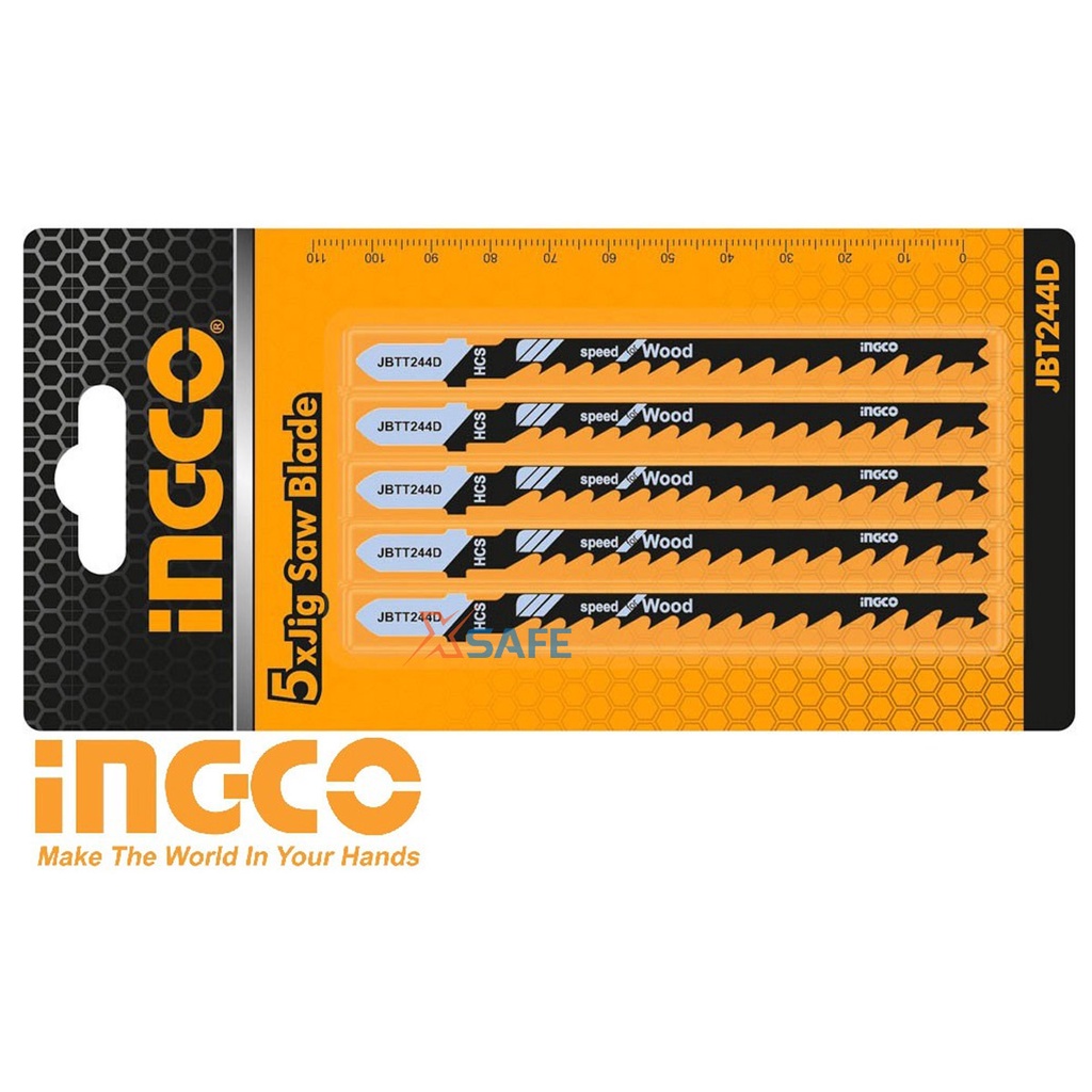 Bộ lưỡi cưa lọng gỗ INGCO JBT244D Lưỡi cưa chất liệu HCS, dùng cắt gỗ mềm ván dăm ván ép lõi gỗ, ván dăm, cắt đường cong