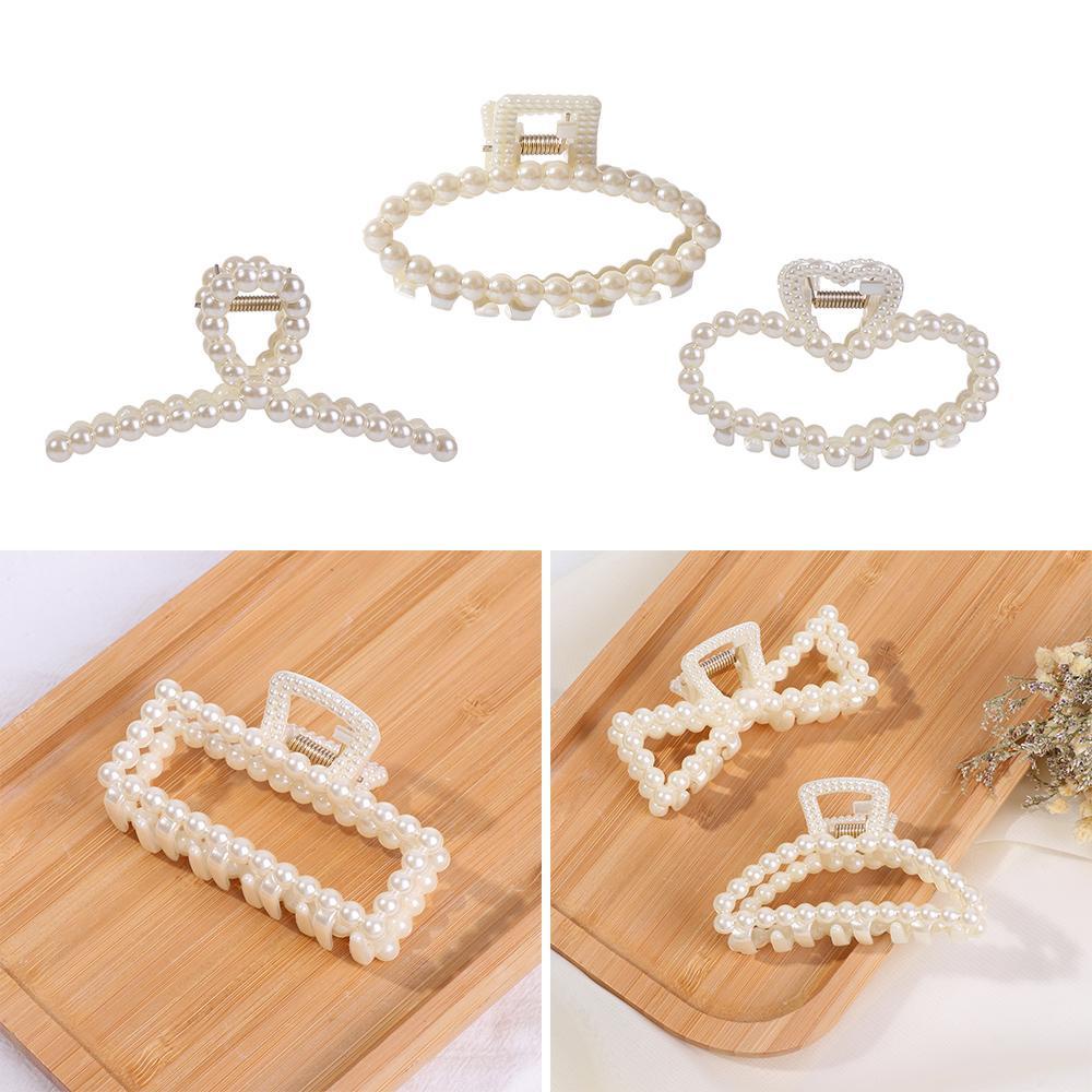 Kẹp Tóc Càng Cua Đính Ngọc Trai Màu Sắc Ngọt Ngào