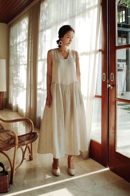 Đầm Linen Cổ Điển