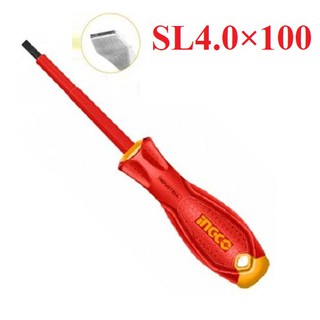 Tua vít dẹp cách điện Ingco HISD814100