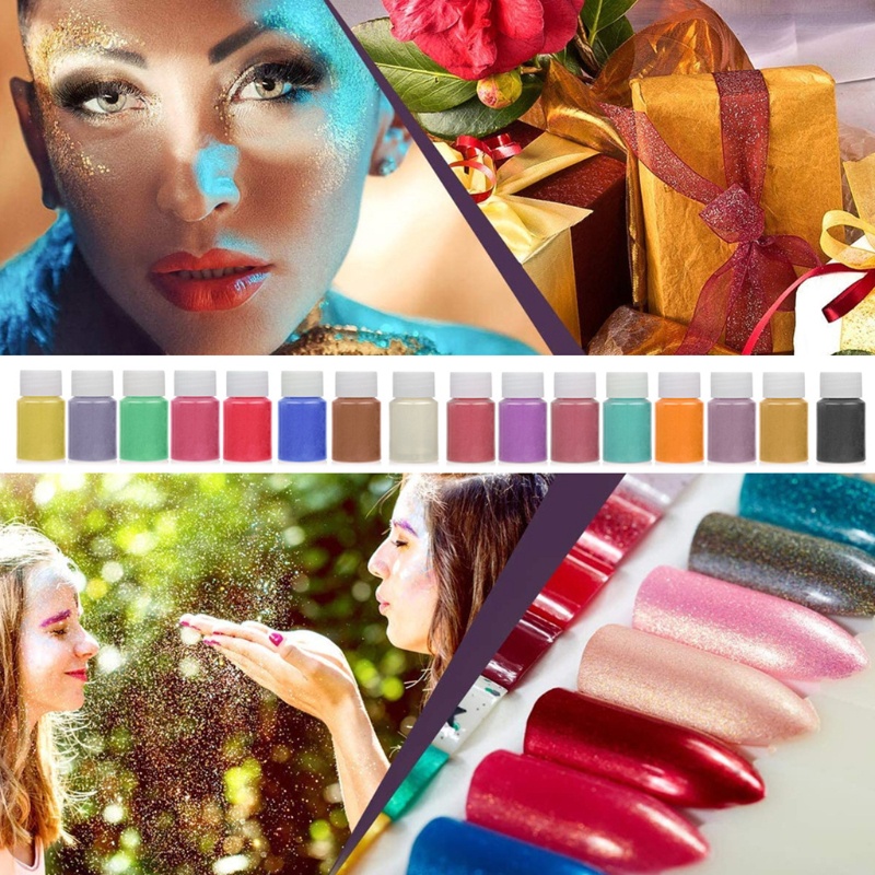 Bột Khoáng Mica Ánh Ngọc Trai Tự Nhiên 48 Màu Dùng Làm Trang Sức DIY