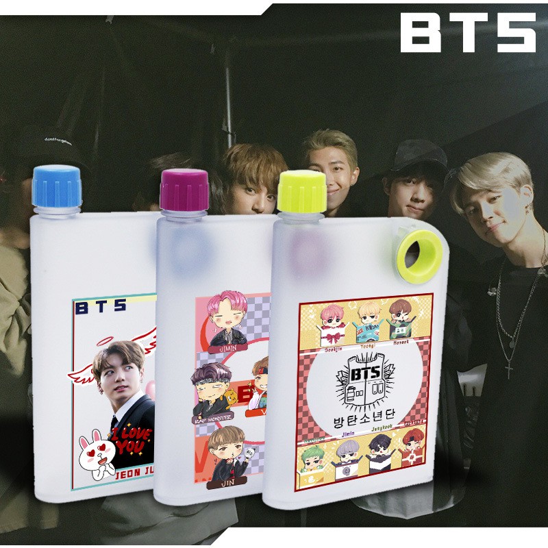 Bình đựng nước in hình BTS KPOP tiện dụng khi đi du lịch