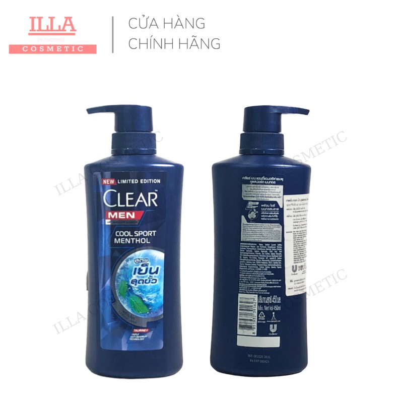 Dầu Gội Đầu Clear Men, Clear Bạc Hà, Clear Hoa Anh Đào, Clear Sakura Thái Lan 450ml/480ml | BigBuy360 - bigbuy360.vn