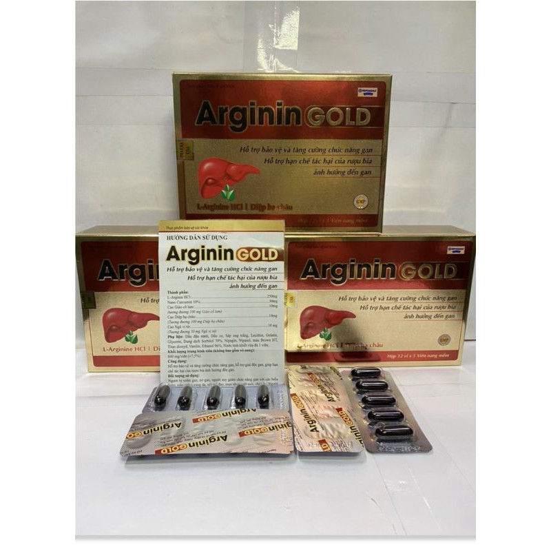 Viên uống bổ gan, mát gan Arginin Gold Tăng cường chức năng gan hiệu quả