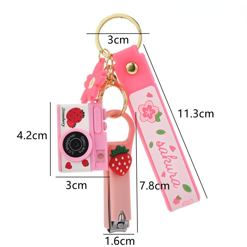 Móc Khóa Kèm Kềm Cắt Móng Tay Hình StellaLou Dễ Thương Sáng Tạo