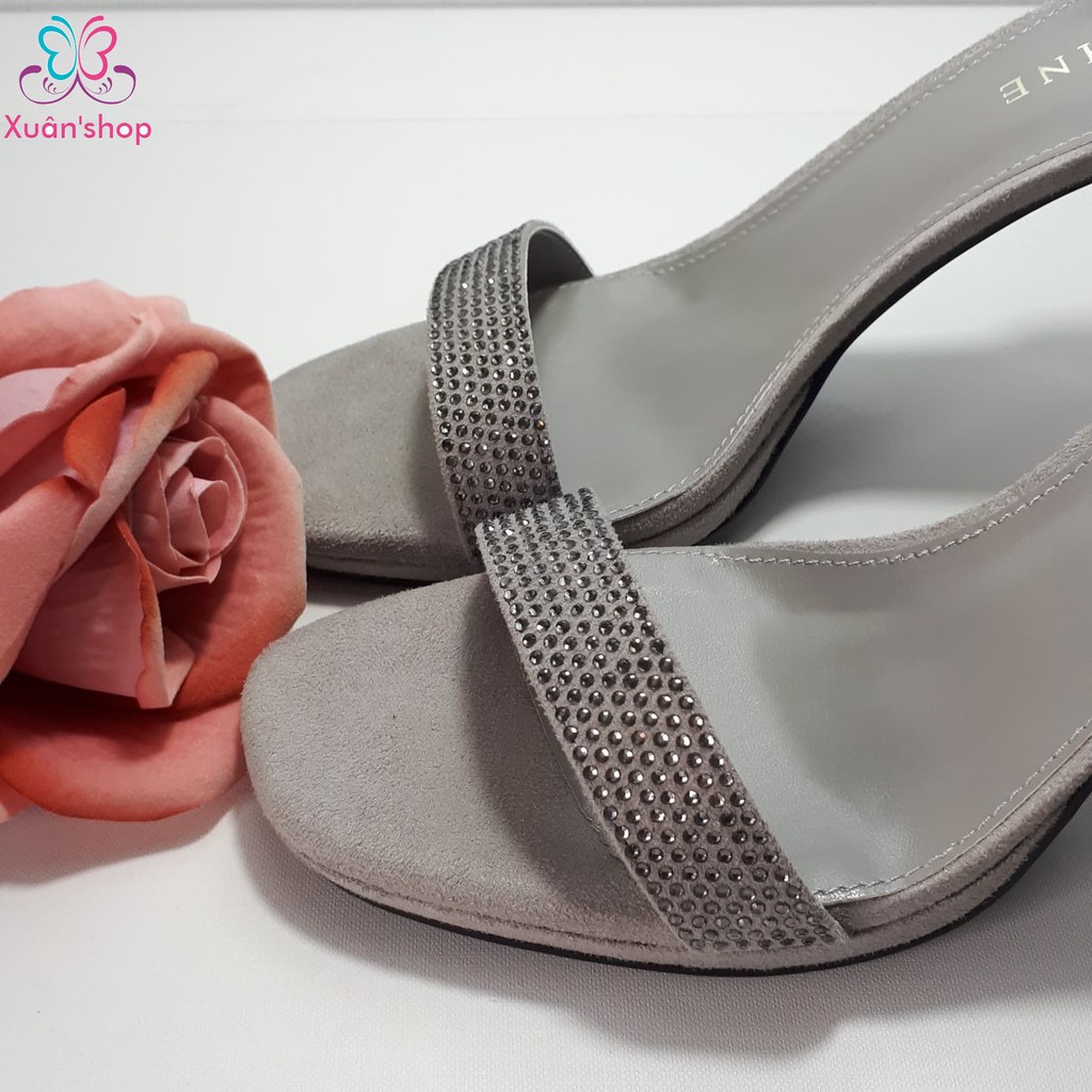 Giày cao gót Daphne quai ngang đính đá sang trọng, gót nhọn 9cm (size 39)