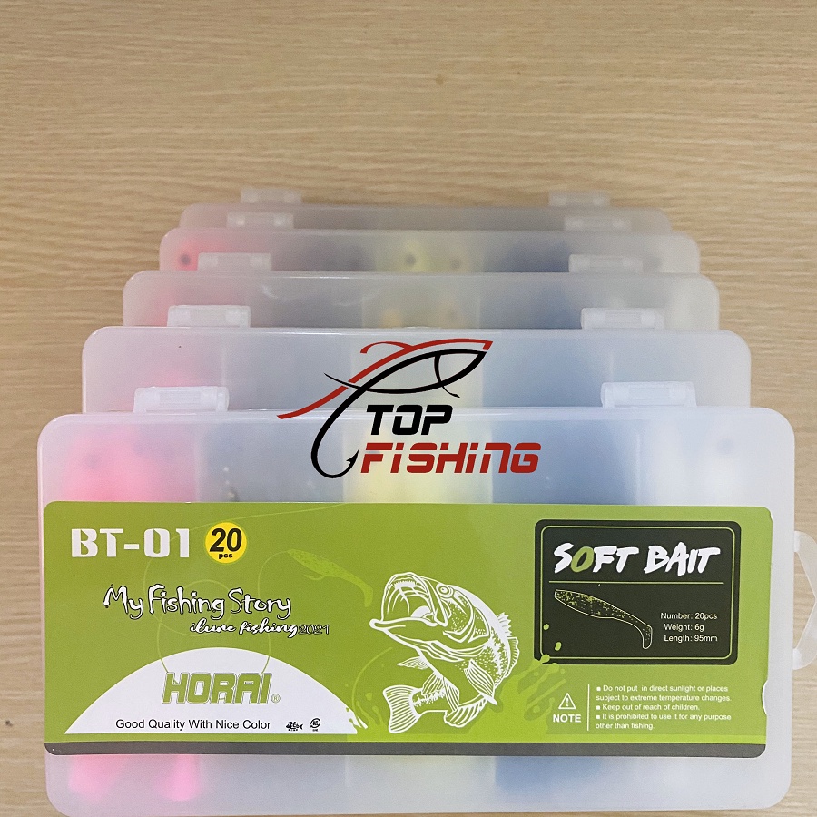 Mồi Mềm Horai - Hộp 20 con - Dài 95mm Nặng 6gr - Mồi giả câu cá lóc - TopFishing