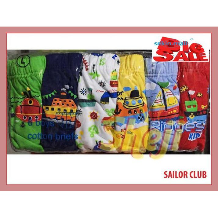 I0uiy89y- Quần Lót Bé Trai / Bé Gái "Câu Lạc Bộ Thủy Thủ" Contents 6 Chiếc - L Y8Tdud-