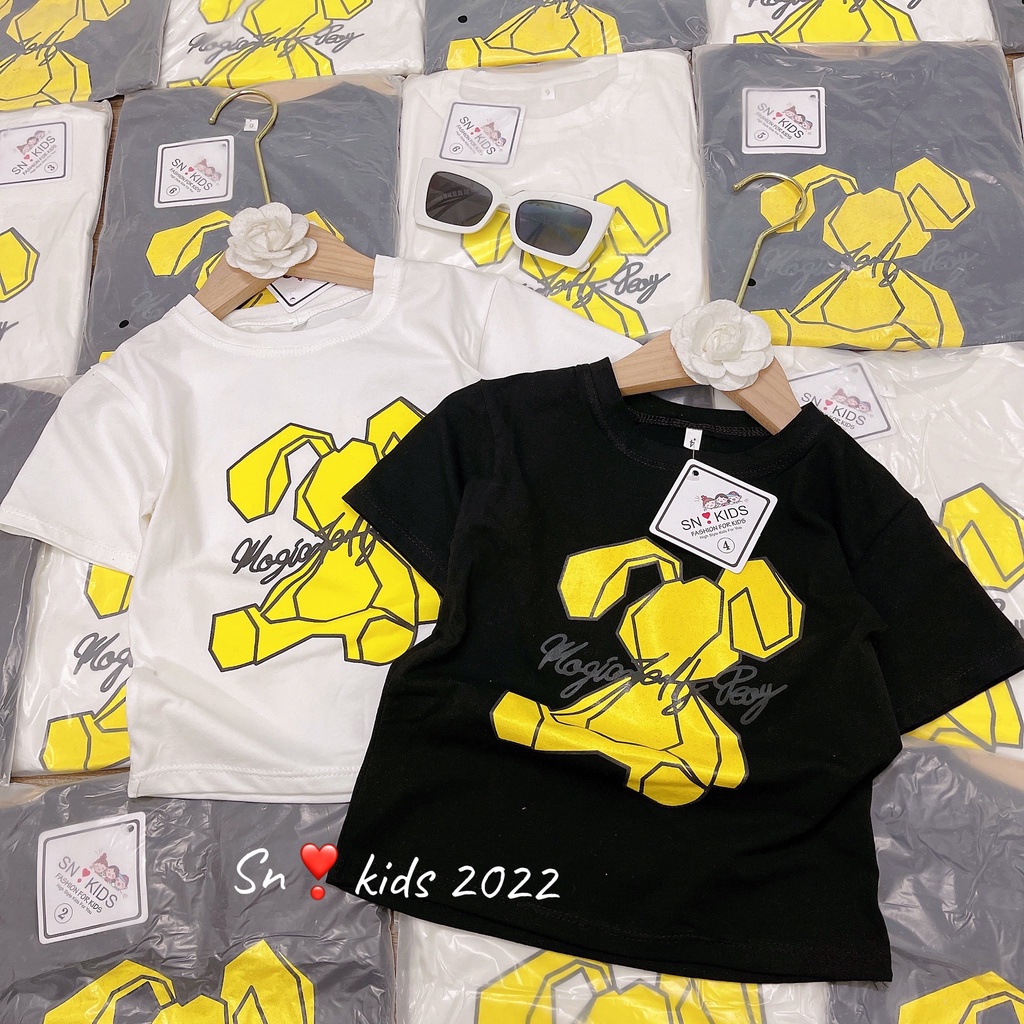 XẢ HÀNG Bộ cộc tay bé gái, bộ quần áo thỏ vàng chất cotton xịn xò cho bé size 8-35kg