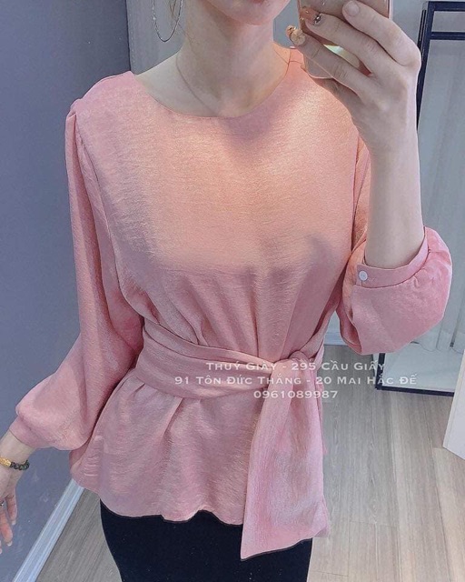 Áo lụa nơ thắt eo mã mới hót 2019