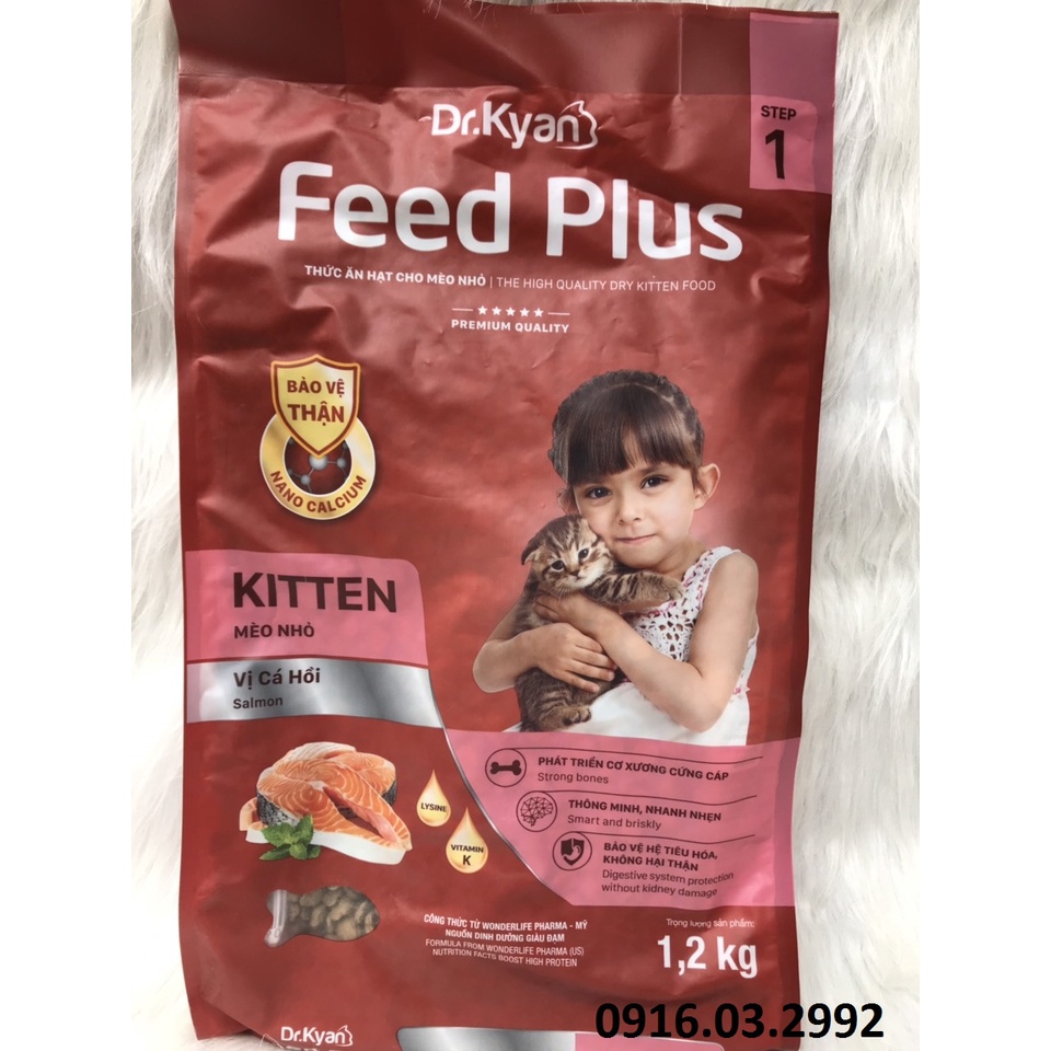 Thức ăn cho mèo con Feed Plus 1,2kg,Thức ăn hạt khô cho mèo con