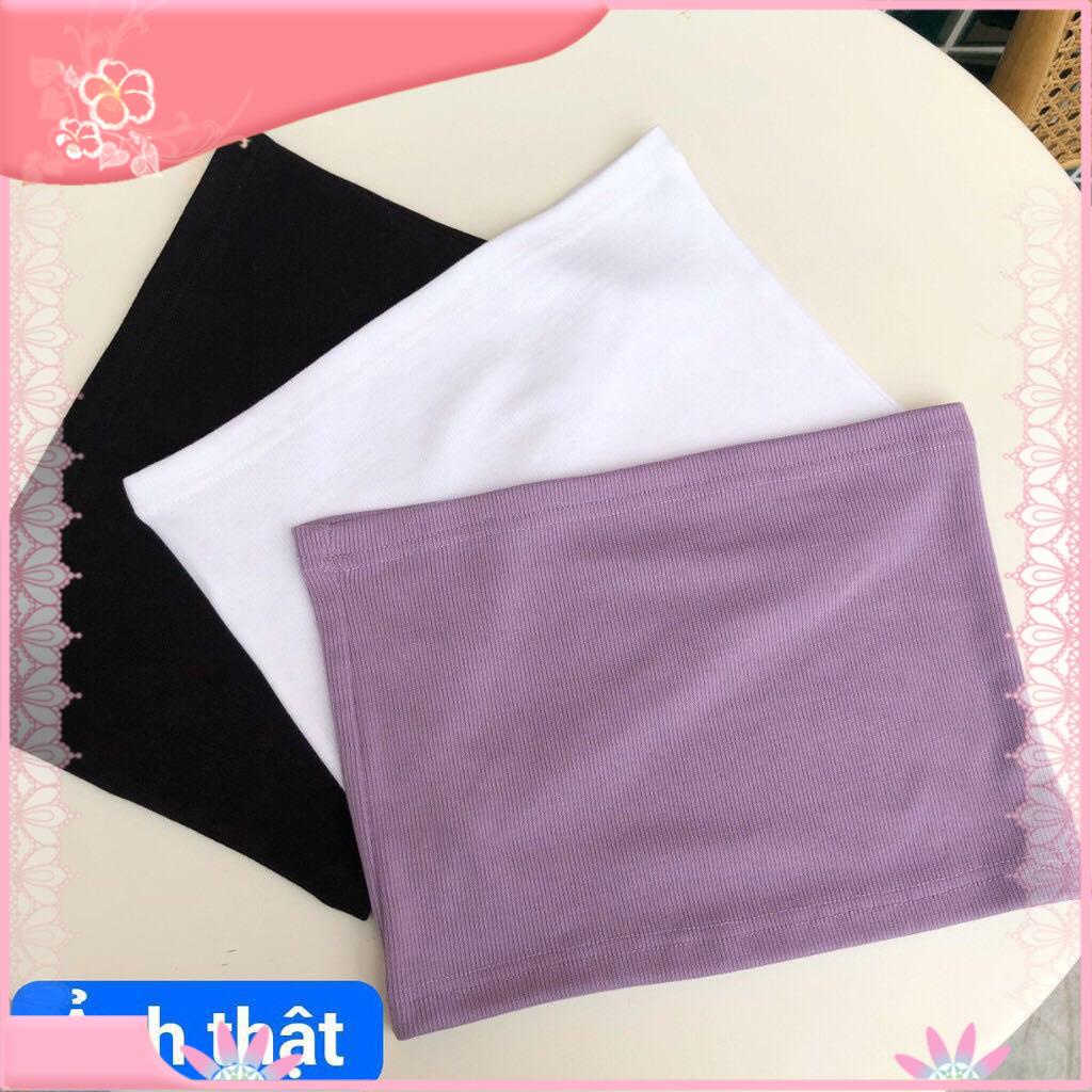【Hàng sẵn sàng】 ÁO THUN gợi cảm QUÂY NGỰC ỐNG KHÔNG DÂY TUBE CROPTOP nữ dáng ôm màu trơn DƯỚI 55KG Choobe aomivn