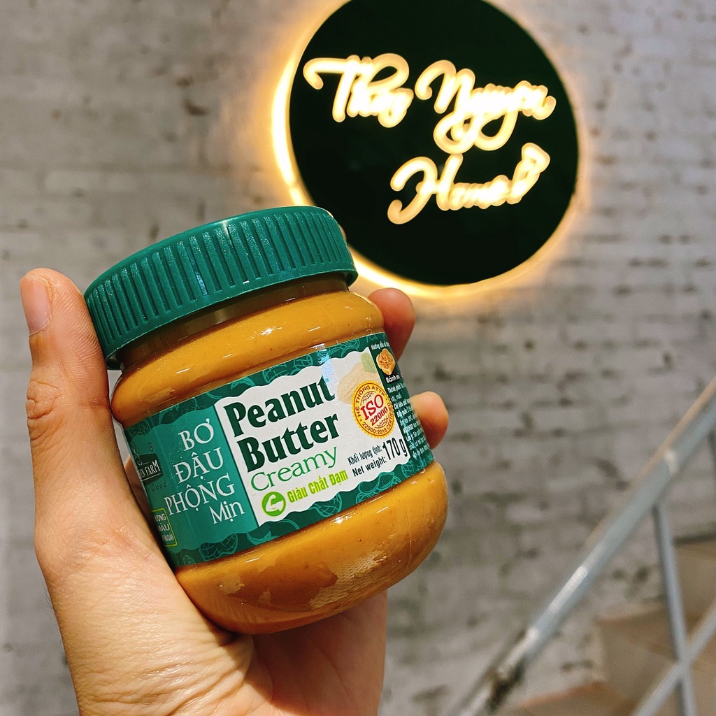 Combo 5 hũ Bơ Đậu Phộng Mịn Peanut Butter Creamy Golden Farm dùng làm bánh, ăn kèm bánh mì, xôi hoặc nấu ăn - hũ 170gr