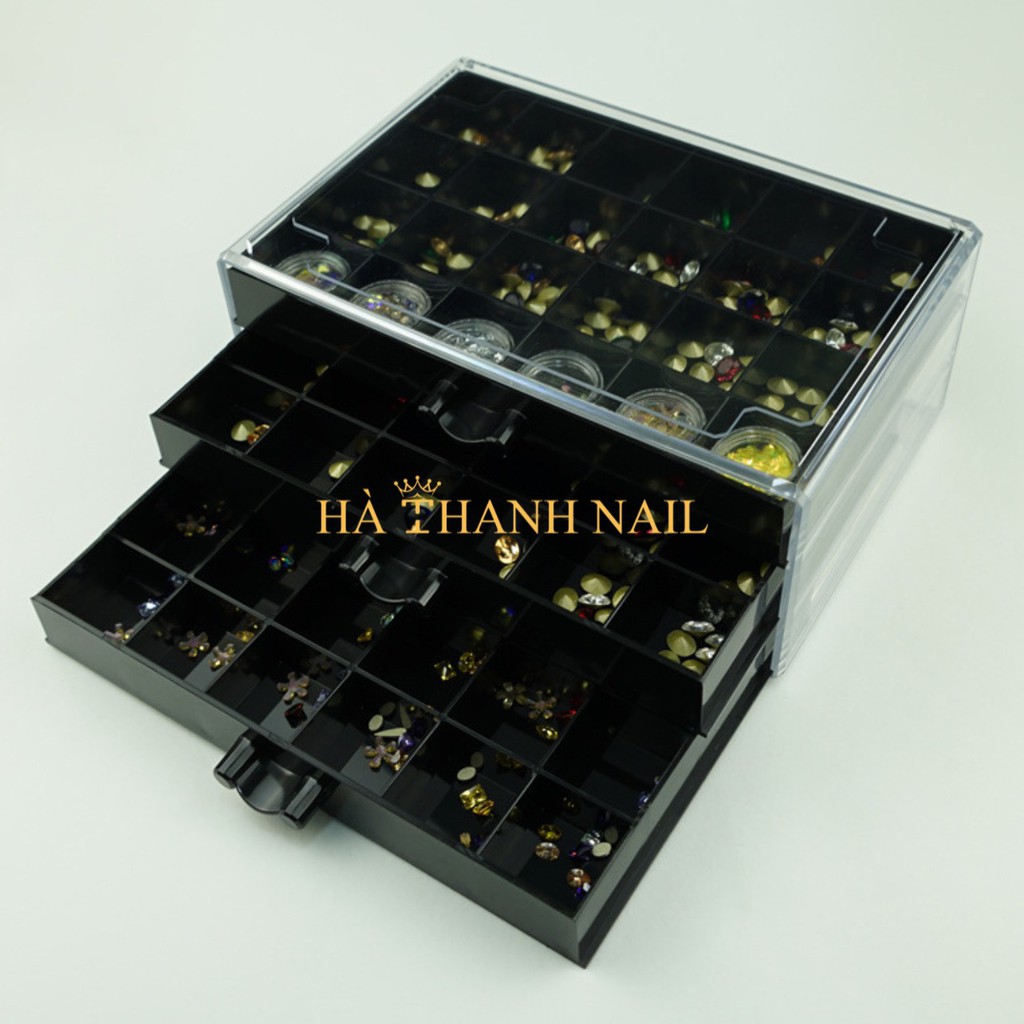 Khay 3 Tầng Đựng Đá , Phụ Kiện Nail Bằng Mica