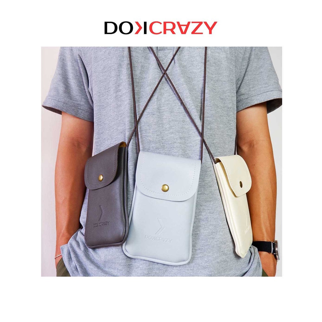 Túi da đựng đồ chống nước có dây đeo DOKCRAZY đa năng đựng kính, điện thoại,thẻ tiện dụng