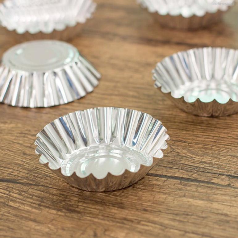 50 cái đế bánh tart trứng chống dính siêu tiết kiệm đế bánh bò khuôn râu cau