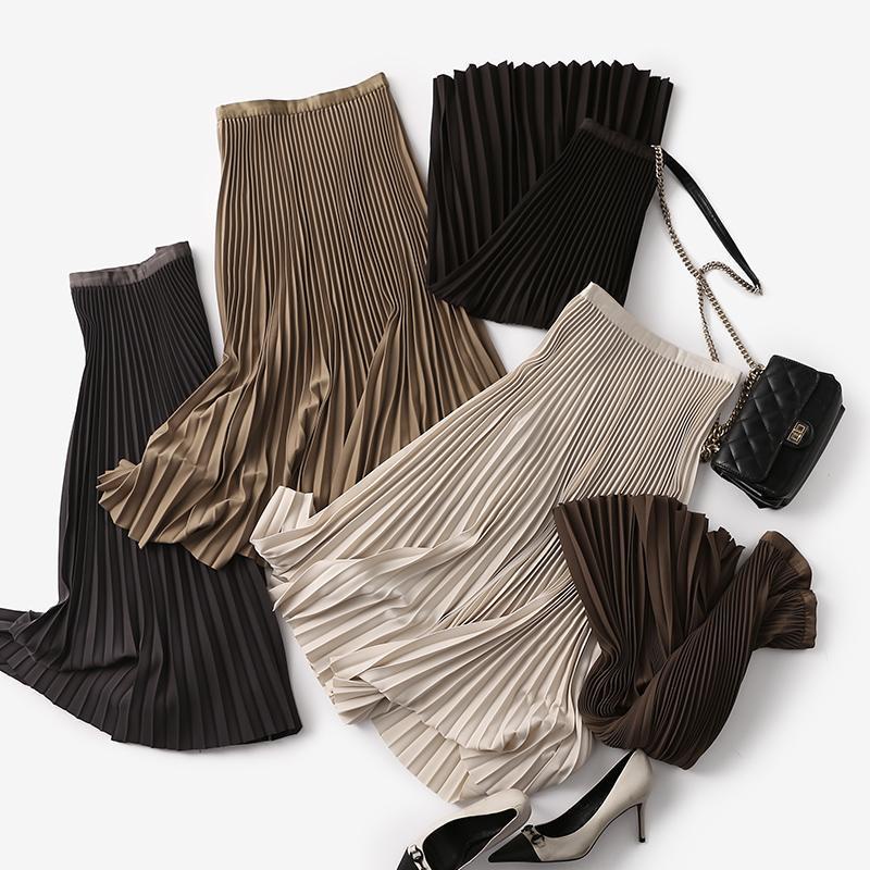 Chân Váy Chữ a Xếp Ly Lưng Cao Thời Trang Thu Đông Chất Lượng Cao