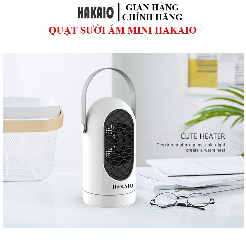 Quạt sưởi ấm mini Hakaio Công Suất 400W Với 2 Cấp Độ Dùng Cho Phòng Diện Tích 20m bảo hành 6 tháng