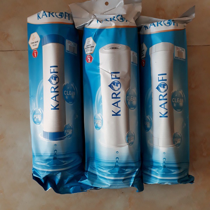 Bộ Lõi Lọc 123 Karofi chính hãng Dùng Cho Các Loại Máy Lọc Nước  RO