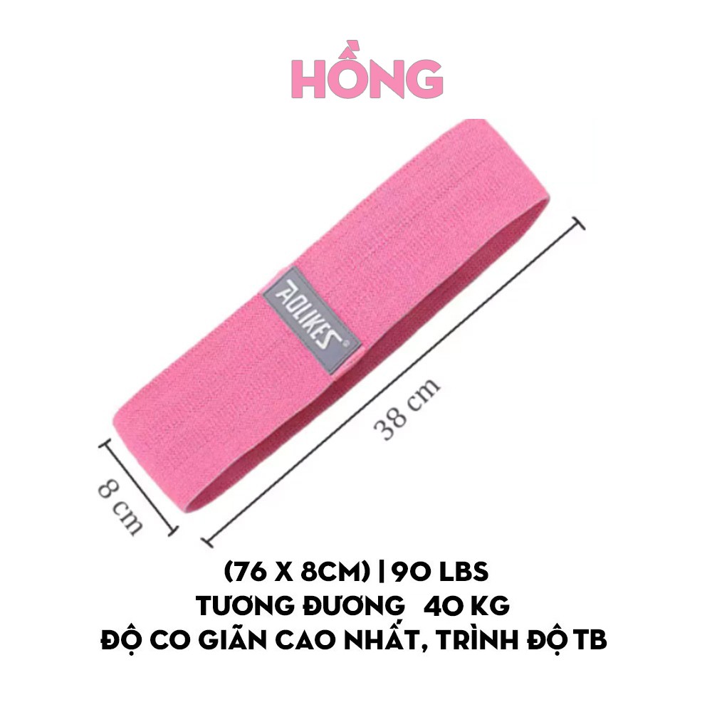 Dây mini band kháng lực tập chân mông Aolikes, dây thun vải tập gym mini band co giãn cao cấp cho nữ