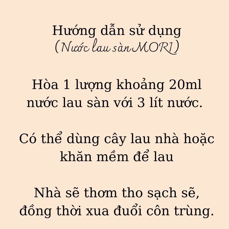 Nước lau sàn MORI hương quế/ sả chanh, can 4kg