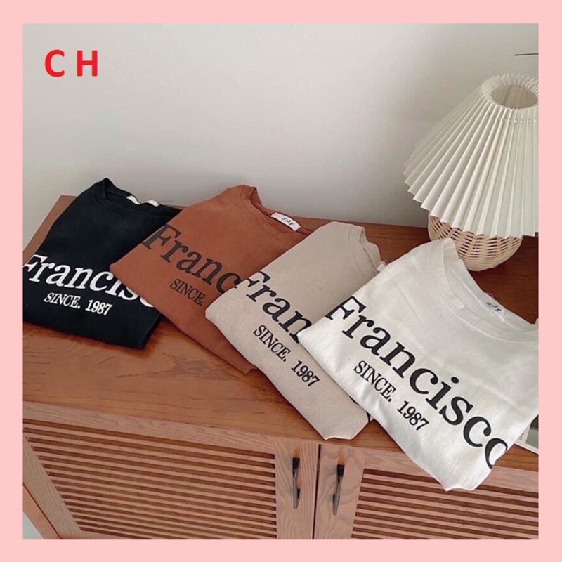 Áo thun FranciTay Lỡ Dáng Rộng Oversize KuteUnisex chất cotton mềm mịnPhong cách Thể thao