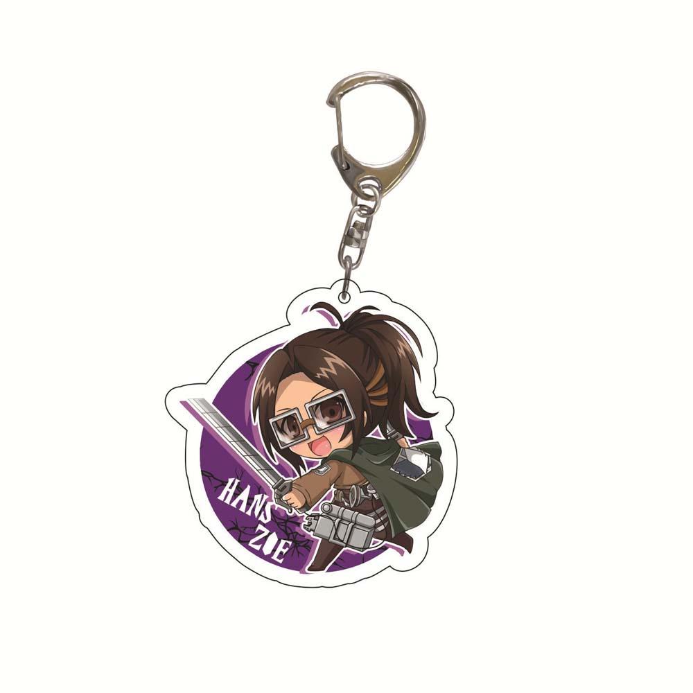 Móc Khóa Hai Mặt In Hình Levi Ackerman Eren Jaeger Attack on Titan Dễ Thương