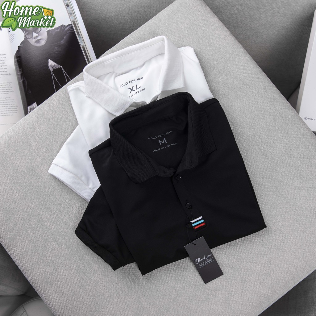 ( Mẫu 2021 ) Áo Polo Cổ Bẻ, Màu Đen Trắng Form Chuẩn Phong Cách Hàn Quốc | BigBuy360 - bigbuy360.vn